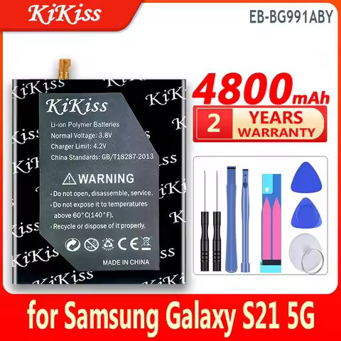 KiKiss Battery 4800Mah/5800Mah for Samsung Galaxy S21 5G/Plus/Ultra S21Plus S21+ S21Ultra SM-G991B/D