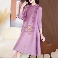 ♤☸❣ AC014 Aiden001 Average Plus Size Middle-Aged Mothers Pleated Loose Age-Reducing Ruffled Shirt A