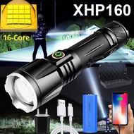 New Upgrade XHP160 Most Powerful LED Flashlight XHP100 XHP120 Torch USB Rechargeable XHP50.2 Tactical Flash Light 26650 18650 Waterproof Zoomable Hand Lamp