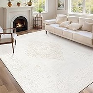 6x9 Area Rugs for Living Room: Washable Vintage Large Retro Rug Soft Non-Slip Indoor Low Pile Carpet