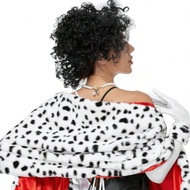 Halloween Kuira Dalmatian Leopard Print Cape Cape Black And White Witch Cape