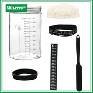 Easy Monitoring Sourdough Starter Jar Aluminum Cover Authentic Sourdough Starter Kit for Delicious H