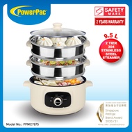 PowerPac 9.5L Multi Function Food Steamer Multi Cooker with Non-stick inner Pot (PPMC787S)