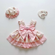 (3-12kg) Body LolitaThỏ Hồng NHÍM XÙ KIDS Cho Bé Gái Sơ Sinh Đầy Tháng Thôi Nôi B104