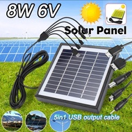 Portable Solar Panel 8W 6V Polycrystalline Silicon Solar Panel Waterproof Multiple Charging Inputs M