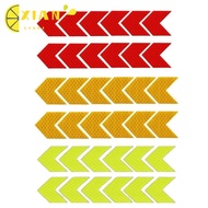 XIANS 36Pcs Strong Reflective Arrow Decals, Reflective Material Arrow Safety Warning Stripe Adhesive Decals, 4*4.5cm Red + Yellow + Green Car Trunk Rear Bumper Guard Stickers