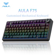 AULA F75/F87/F99 Mechanical Keyboard Side Engraved Keycaps Tri-mode Hot Swappable South Facing Light