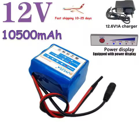 Batterie aste 3S3P 12V 16.0Ah, 18650 lithium-ion 12V 10500mAh DC12.6 V, super grande capacité avec B