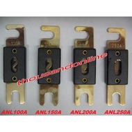 CAR AUDIO FUSE HOLDER BOX ANL FUSE REPLACEMENT 100A 150A 200A 250A AMP GOLD PLATED KERETA