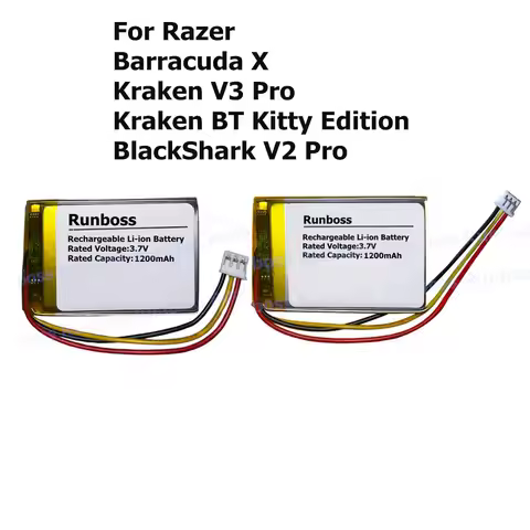 Wireless Headset Battery for Razer Barracuda X,Kraken V3 Pro,Kraken BT Kitty Edition, BlackShark V2 