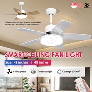 5 Blade Ceiling Fan Light Three-Colour Dimming Living Room & Bedroom Fan Light Ceiling fan with ligh