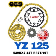 REGINA Sprocket Set YAMAHA YZ 125 2005-2018 Ring Gold Chain Rantai Spoket ZRING spare part motorcycl