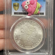 Apcgs Grade Coin 1881 US Morgan Silver Coin US Silver Coin Morgan Silver Foreign Silver Dollar Box C