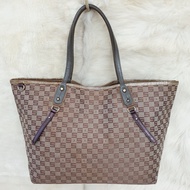 Tas Sisley Totebag Shoulder Bag Wanita Kanvas Mix Kulit Asli