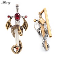 Alisouy 1 Piece Copper Cross Sword Twist Pterosaur Zircon Ear Weights Expander Stretcher Plugs Gauge