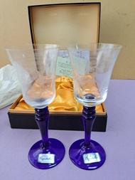 BOHEMIA LEAD CRYSTAL＆KALI GLASS BC-300 wine glass made in Czech Republic boxed 波希米亞水晶 香檳杯 2隻
