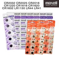 MAXELL CR2032 / CR2025 / CR2016 / CR1616 / CR1620 / CR1632 / CR1220 / LR1130 / LR44 / LR41 GENUINE J