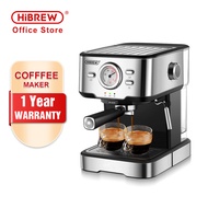 HiBREW Coffee Machine Cafetera 20 Bar Espresso inox Semi Automatic Expresso Cappuccino Hot Water Steam Temperature Display H5