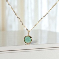 玉吊墜頸鏈 | 14K包金 | 925純銀 | 天然石