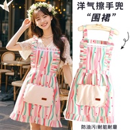 Dopamine Canvas Apron Household Kitchen Anti-Fouling Wear-Resistant Princess