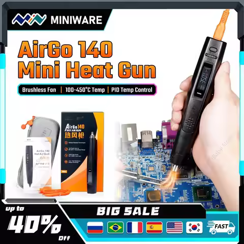 MINIWARE AirGo 140 Portable Hot Air Gun 140W PD3.1 USB-C Electric Heat Gun 115g Compact For Phone Re
