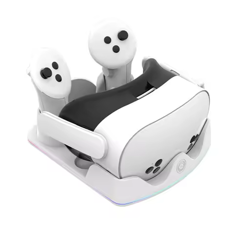 RGB Light Charging Stand For Meta Quest 3S/3/2 VR Headsets Portable Fast Charging Docking Stations f