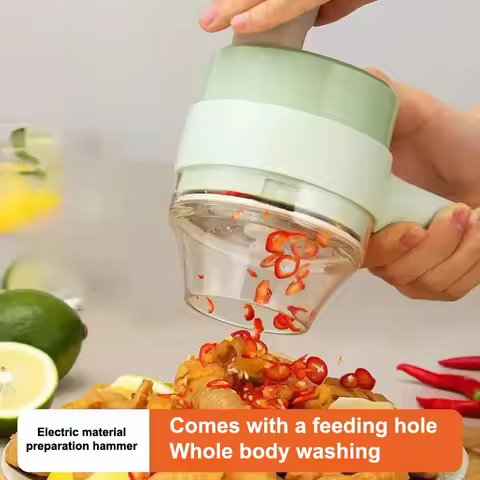 Electric Food Processor Wireless Charging Cutting Vegetables Meat For Household Handheld Tool Comple