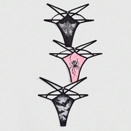 กางเกงในจีสตริงมีเข็มขัดสองด้าน Bat Spider & Cross 3ชิ้น/เซ็ต
