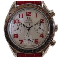 OMEGA Speedmaster不鏽鋼自動機芯手錶白色/紅色