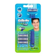 Gillette Flexi Vibe Els 4 Upยิลเลตต์ เฟล็กซ์ซี่ ด้าม+ใบมีด 4 ชิ้น