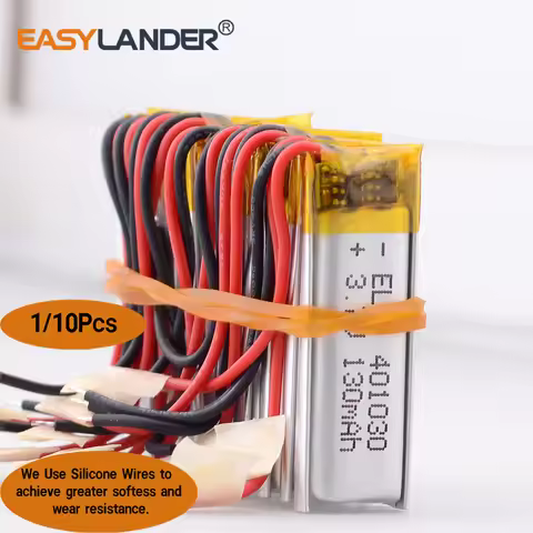 Silicone Wires 401030 3.7V 130mAh Rechargeable Li-Polymer Li ion Battery For MP3 MP4 GPS Bluetooth H