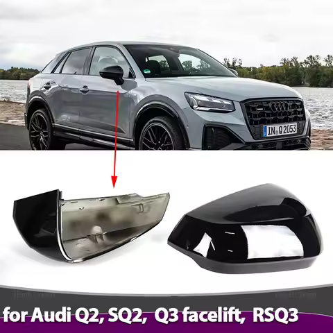 Carbon Fiber Style Black mirror cover Replacement for Audi Q2 SQ2 2017-2024, Q3 RS Q3 RSQ3 19-24
