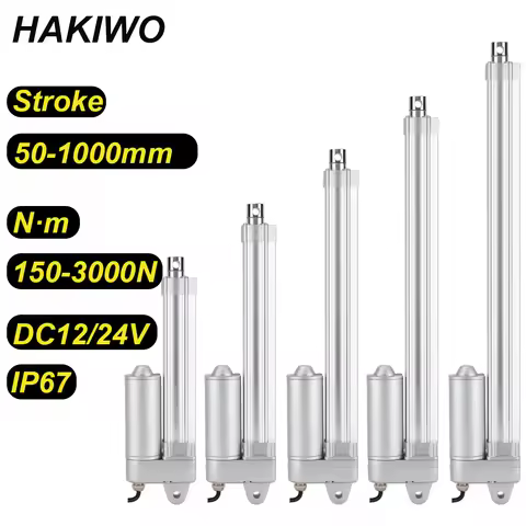 HAKIWO IP67 High Quality 12V 24V DC New linear actuator 50mm 100mm 150mm 500mm 800mm 1000mm stroke c