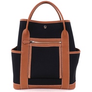 全新未使用 HERMES Garden Party Pocket Vertical Toile Militaire/Negonda Serie 扣款手提包，黑色/金色，雙印章（2024 年製造），附盒