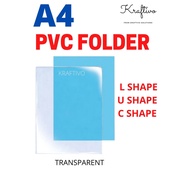 [ L shape / U shape / C shape ] A4 TRANSPARENT PVC FOLDER / CLEAR FOLDER A4 / A4 PVC FOLDER