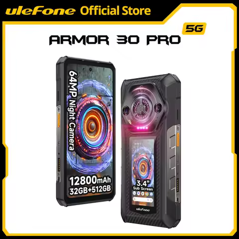 Ulefone Armor 30 Pro 5G Rugged Phone Android 14 Smartphone 6.95" 120Hz 32GB+512GB 12800mAh Night Cam