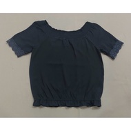 (A4239) Lace sleeve chiffon shirt (Size S) - Clearance