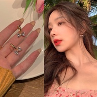 Luxury 18K Gold Sweet Bowknot Earrings Ear Studs Ear Buckle for Women Girls Accessory