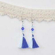 雙色流蘇。捷克水晶。耳環 Two Colorway Tassel。Crystal。Earring