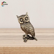 chulisia Brass Owl Figurine Brass Statue Delicate Craftsmanship Elegant Table Decoration Animal Orna