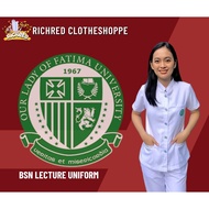 BSN OLFU UNIFORM /OLFU NEW BS NURSING UNIFORM BLOUSE AND PANTS PITCH TWILL with LOGO