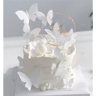 白色蝴蝶威化紙糯米紙蛋糕插件糖紙 威化紙烘焙蛋糕裝飾插牌插件