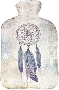 Hot Water Bottle with Pullover Cover 2 Litre Bed Bottle with Beautiful Fleece Print Cover Rubber Hot