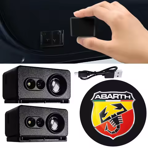 For ABARTH Logo Light Rechargeable Door Light USB ABARTH Welcome Light Courtesy Lamp For ABARTH1000