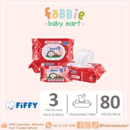 Fiffy Baby Wipes Fragrance Free (3 X 80'S + 30'S) 98-505