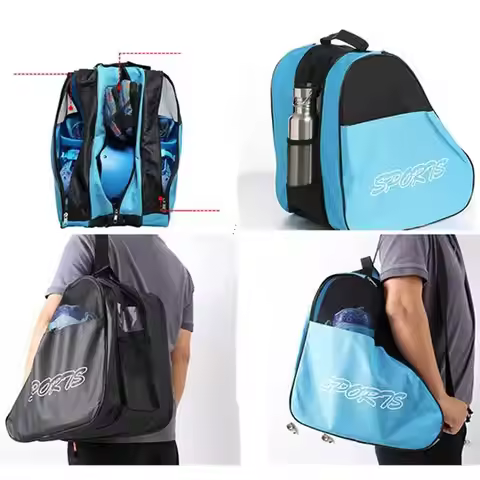 Portable Roller Skates Bag Ice Skating Bag Large Capacity Breathable Kids Inline Skates Bag Skates S