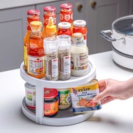 HOTBUY - 【可旋轉】雙層調料置物架 調料收納盒 雙層調料架 雙層旋轉架 旋轉轉盤 多功能儲物架 防滑儲物托盤