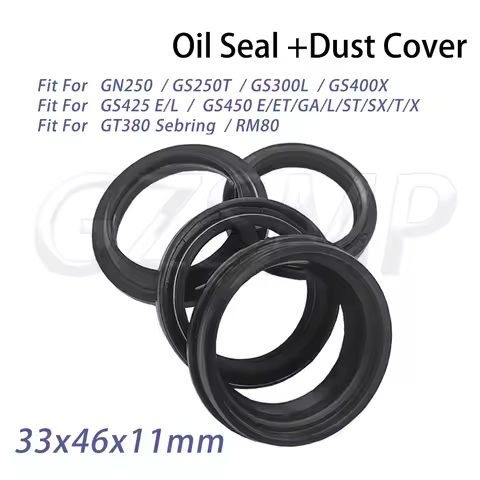 Front Fork Damper Oil Seal 33x46x11 Dust Seal Fit for Suzuki GS450 GA/T/ST/SX GN250 RM80 GS300L GS42