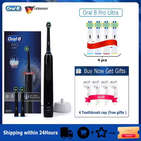 Oral B Pro Ultra Electric Toothbrush 30S Smart Timer Pressure Pro 4 Modes Gum Care Deep Clean Tooth 