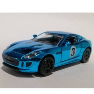 Majorette Jaguar F Type No.3 Chrome Blue Scale 1:56 No Package 7.8 X 3.5 CM.